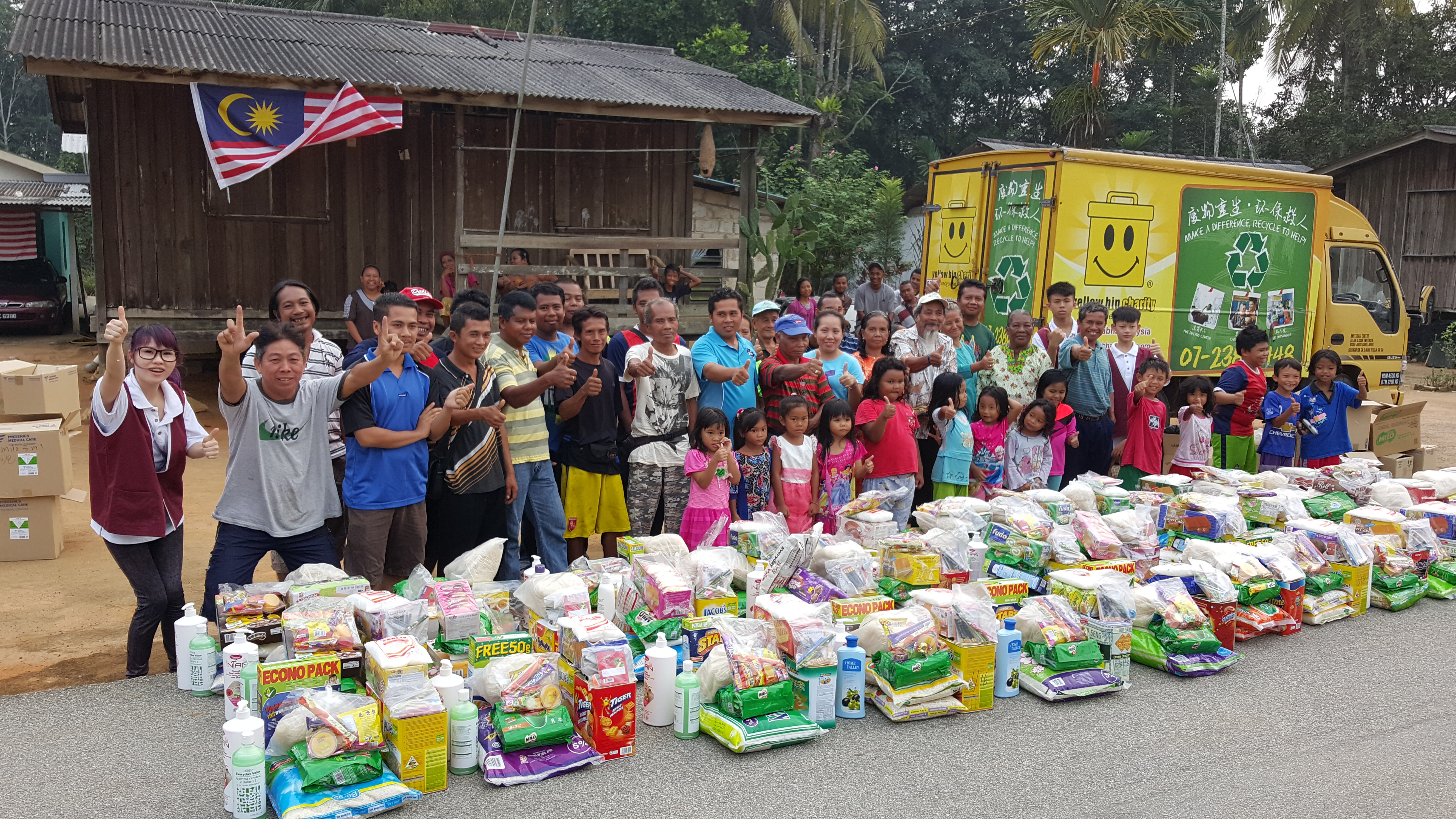 Yellow Bin disaster relief textile recycling campaign — recycle clothes donation Malaysia