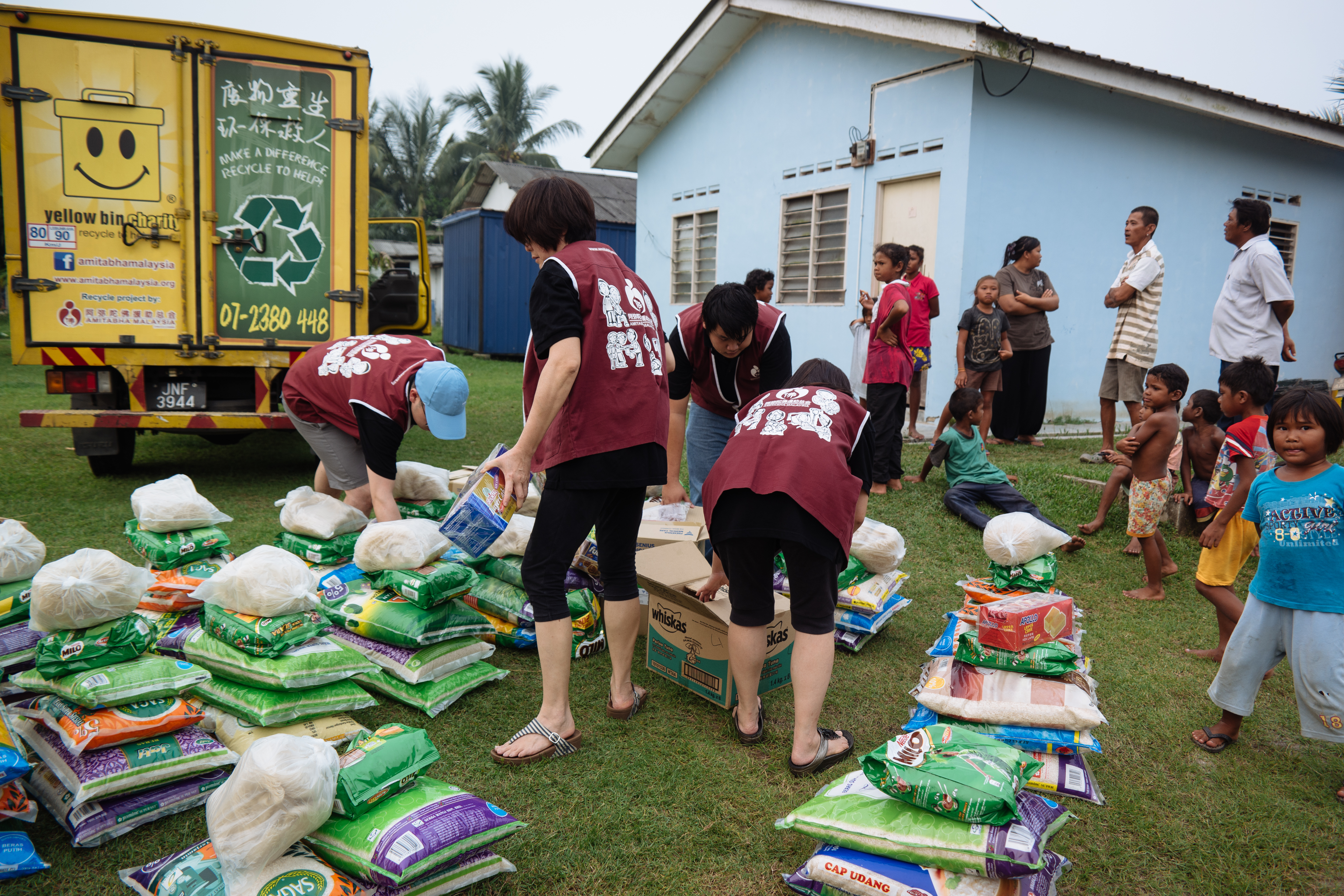 Yellow Bin disaster relief textile recycling campaign — recycle clothes donation Malaysia