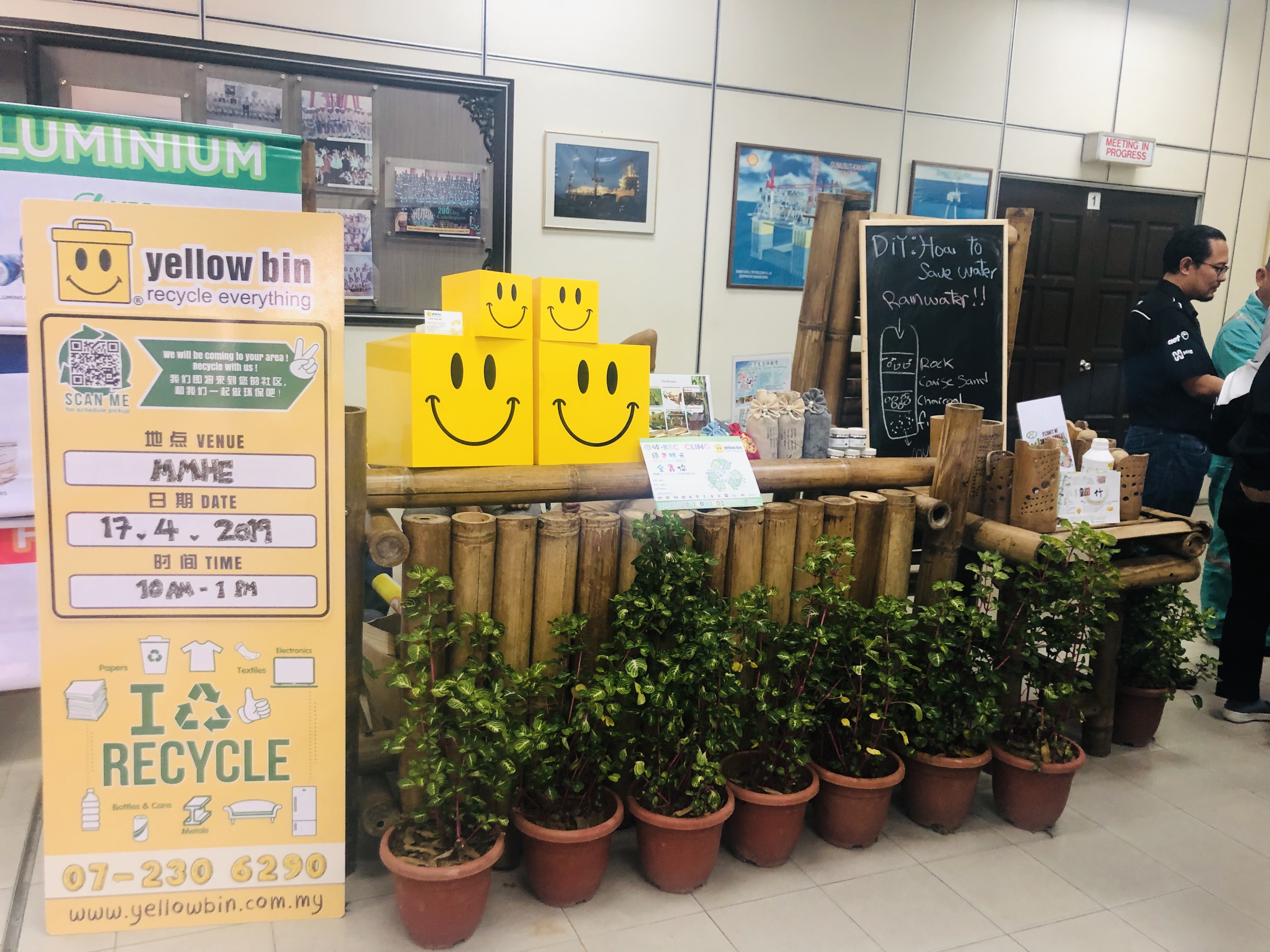 Yellow Bin textile recycling event at MMHE Green Campaign, Johor Bahru — kitar semula pakaian