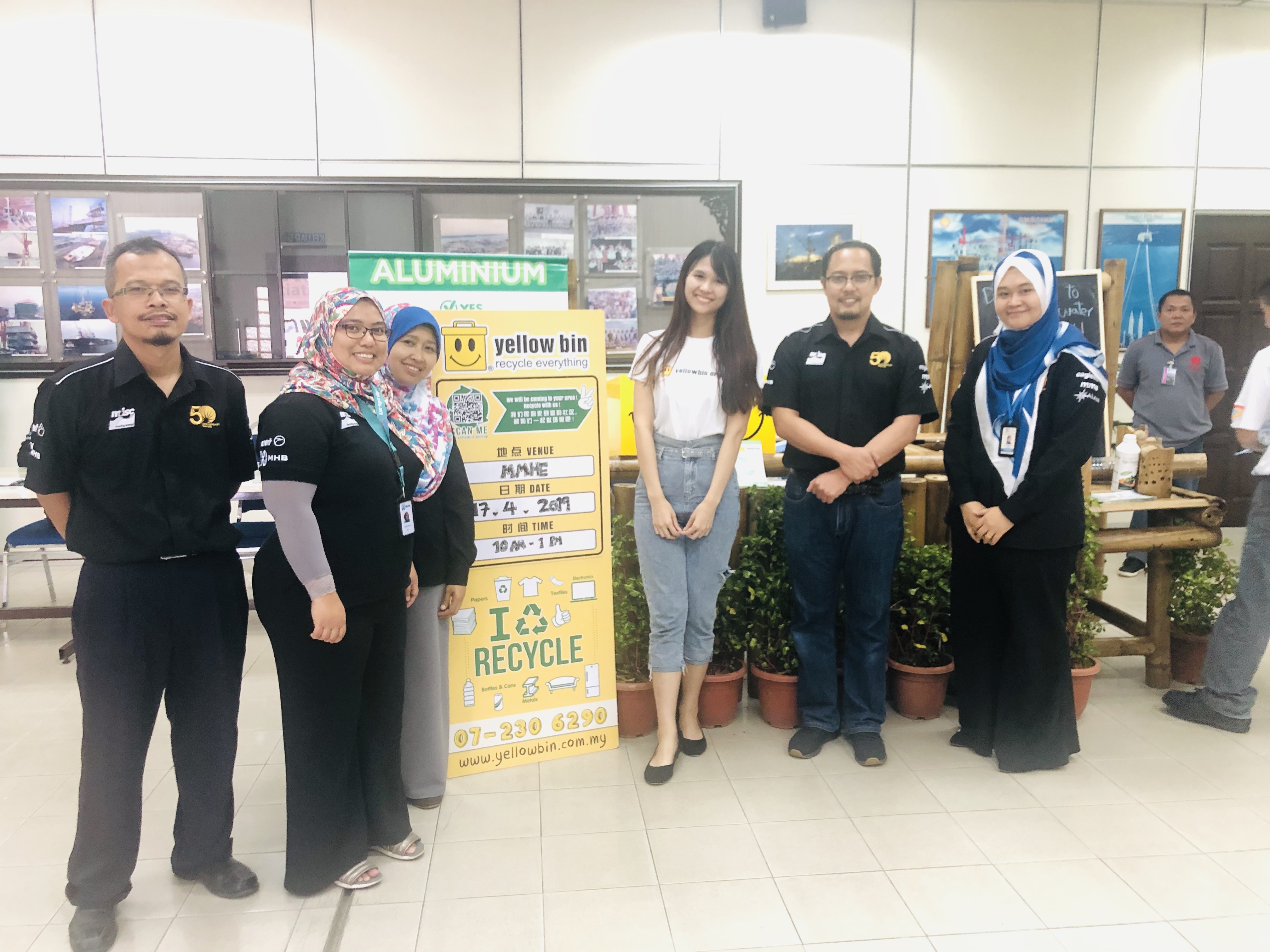 Yellow Bin textile recycling event at MMHE Green Campaign, Johor Bahru — kitar semula pakaian