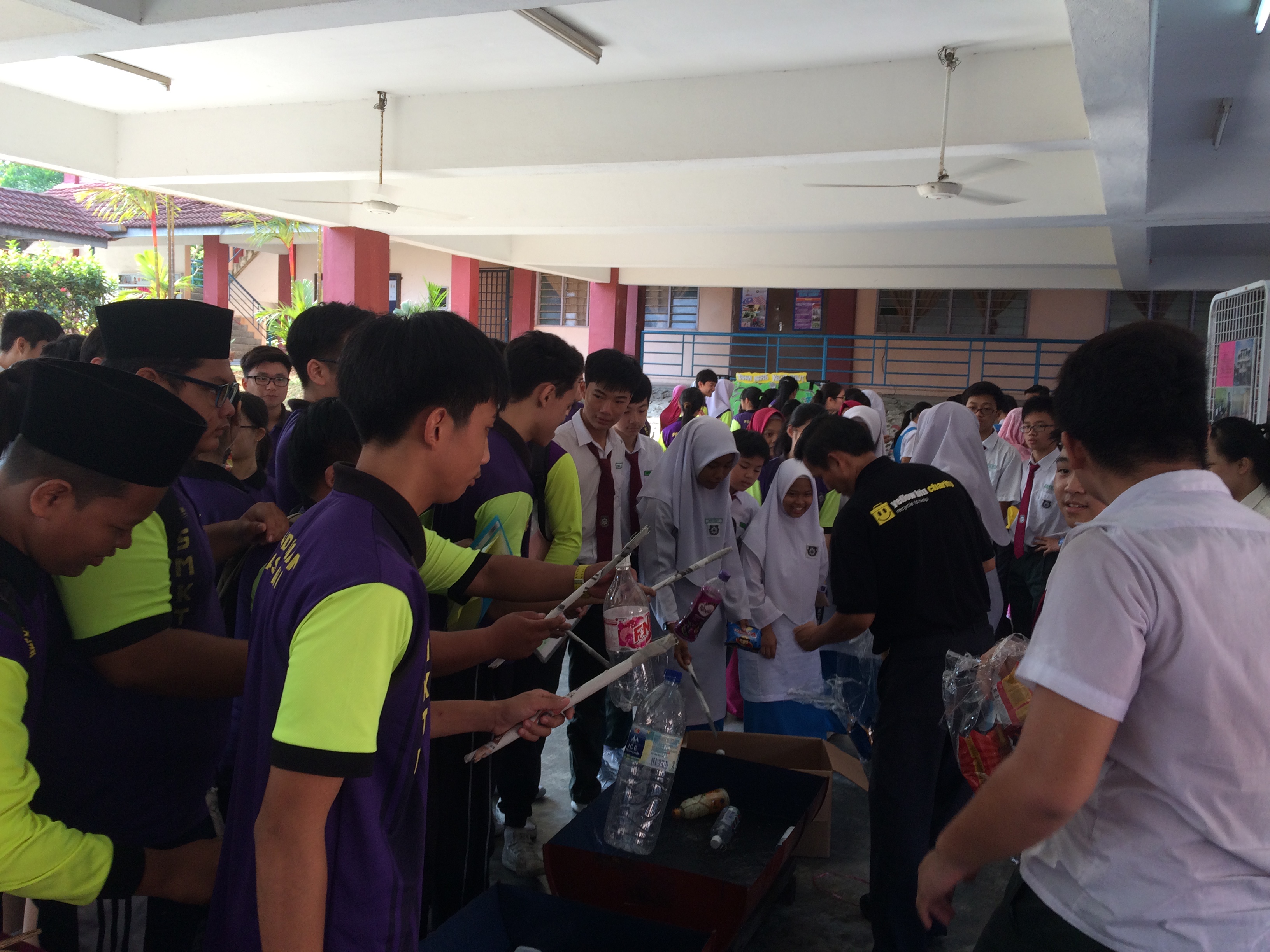 Yellow Bin textile recycling awareness event at SMK Mount Austin, Johor Bahru
