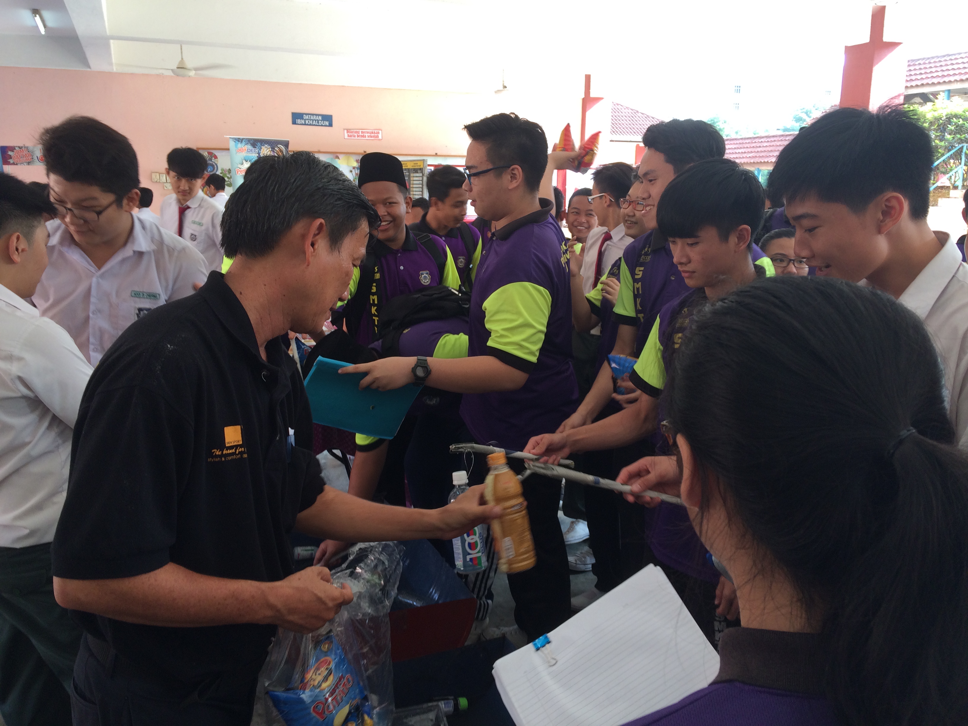 Yellow Bin textile recycling awareness event at SMK Mount Austin, Johor Bahru