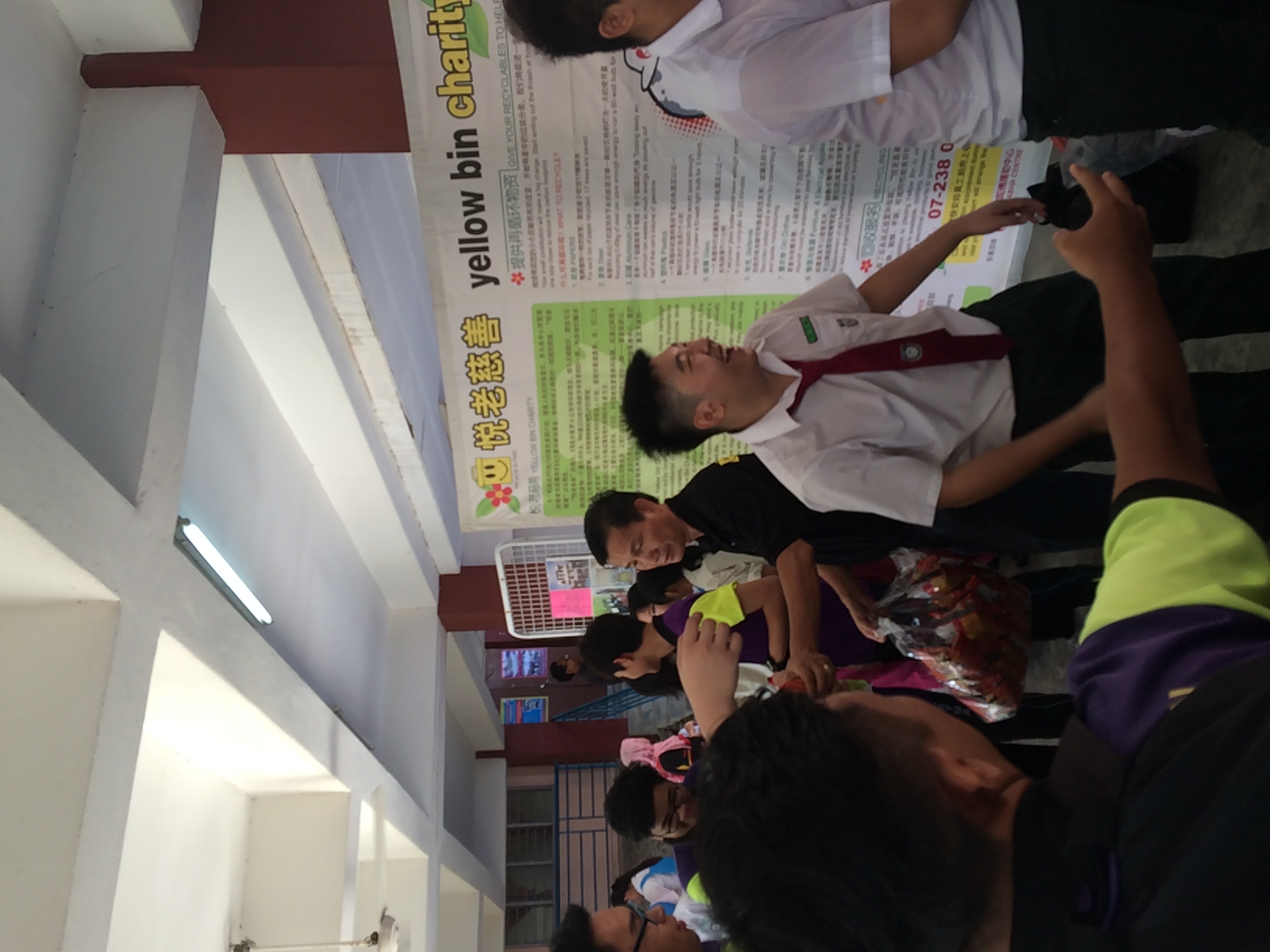 Yellow Bin textile recycling awareness event at SMK Mount Austin, Johor Bahru