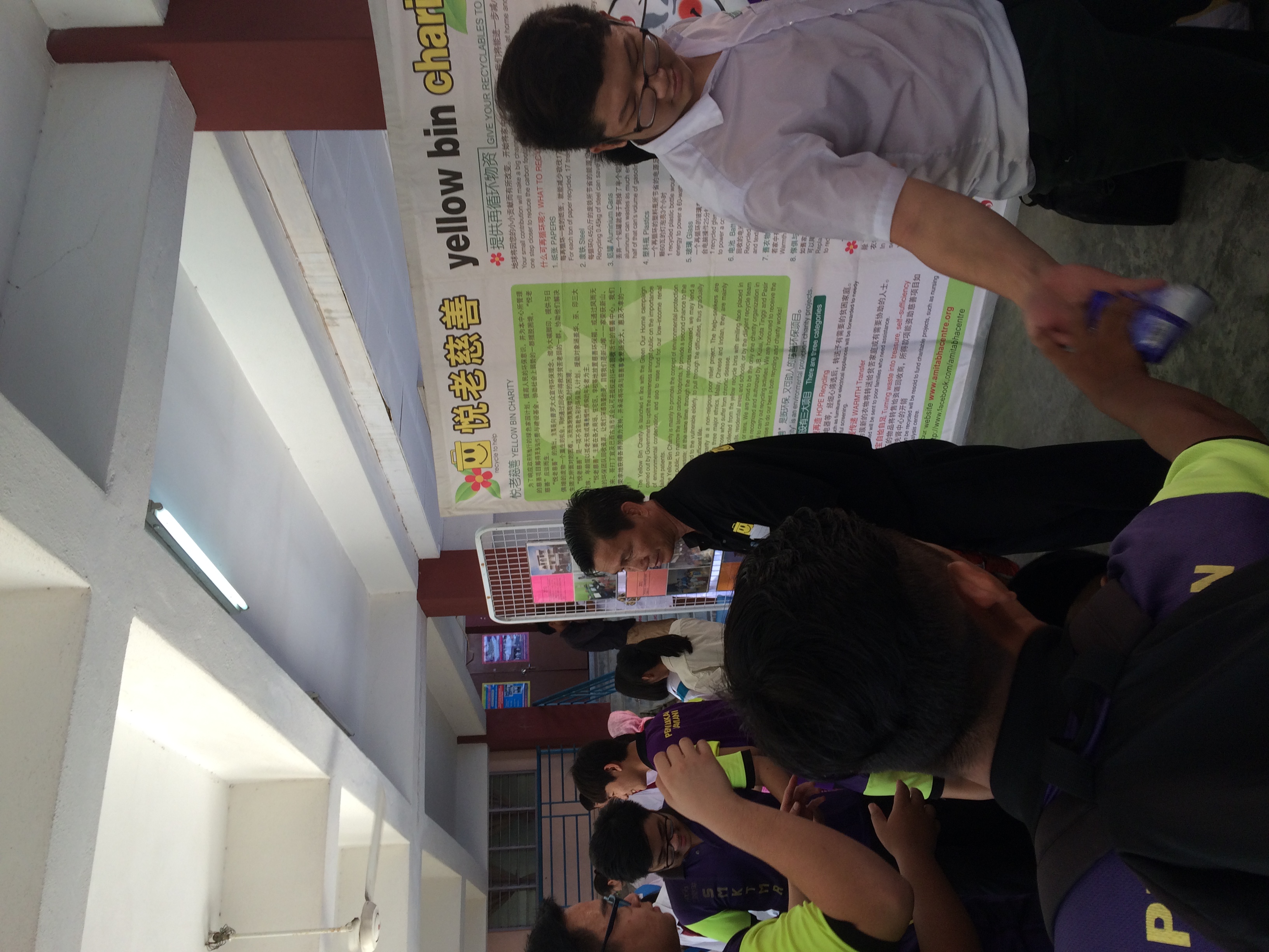 Yellow Bin textile recycling awareness event at SMK Mount Austin, Johor Bahru