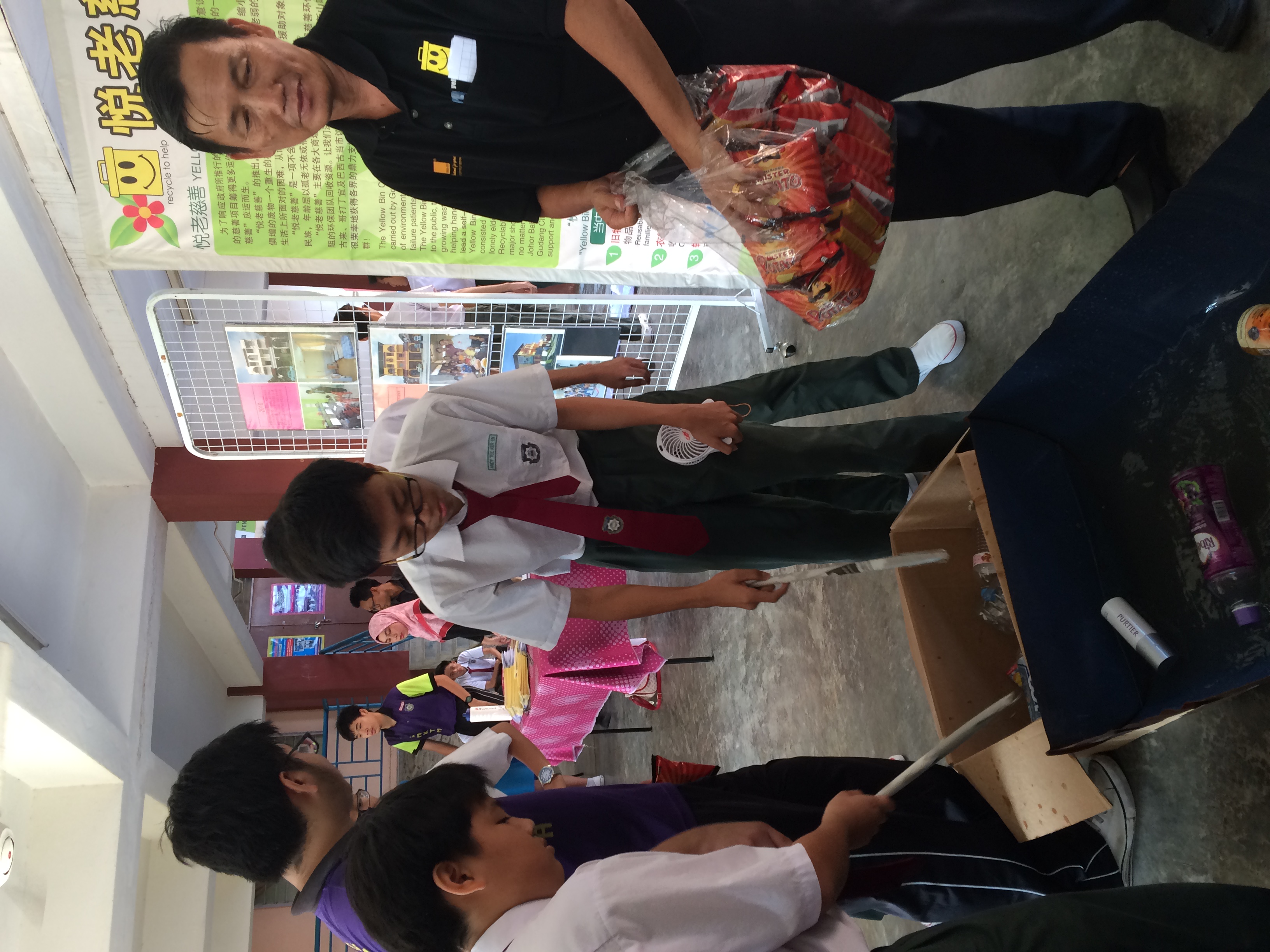 Yellow Bin textile recycling awareness event at SMK Mount Austin, Johor Bahru