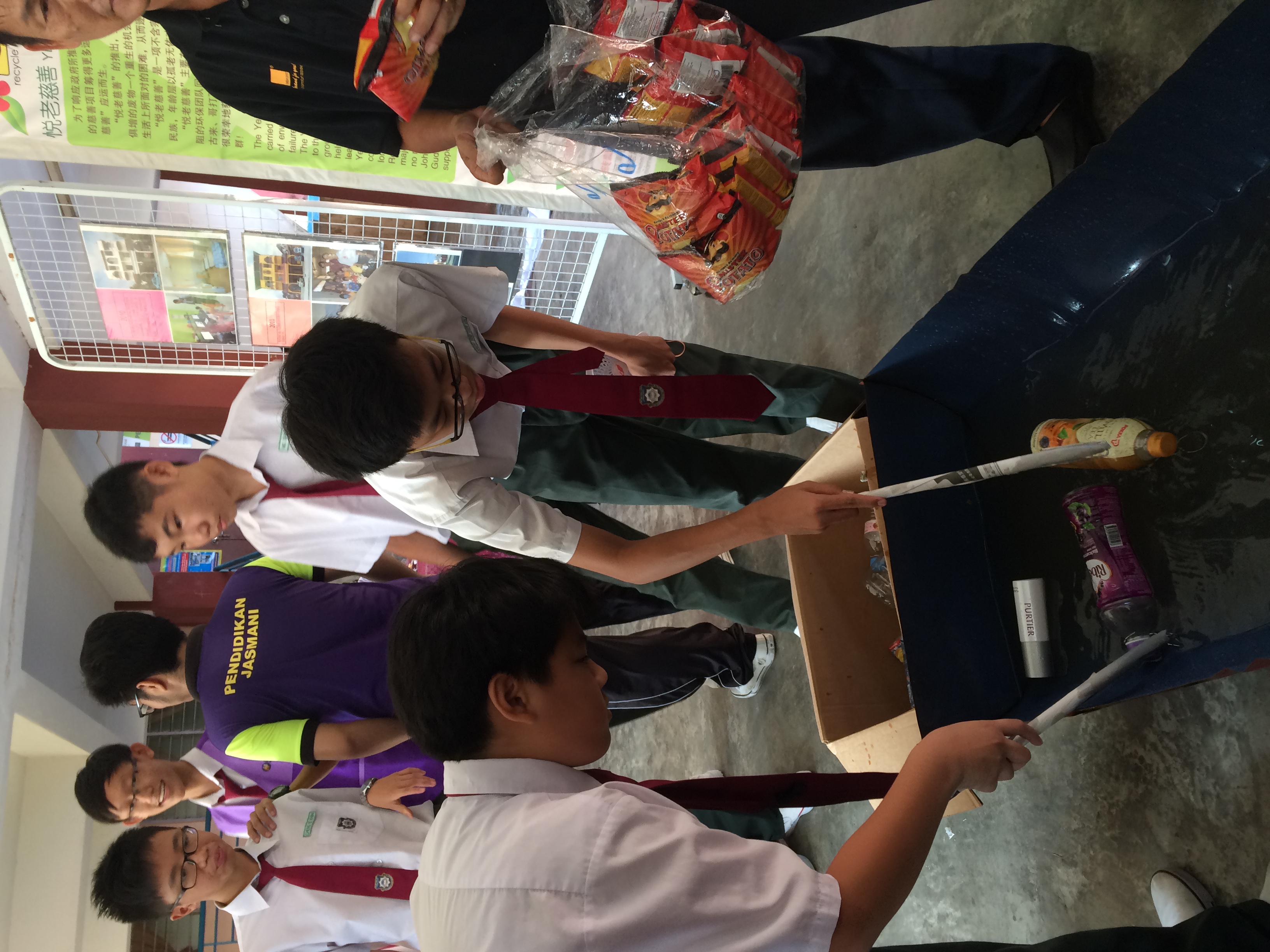 Yellow Bin textile recycling awareness event at SMK Mount Austin, Johor Bahru